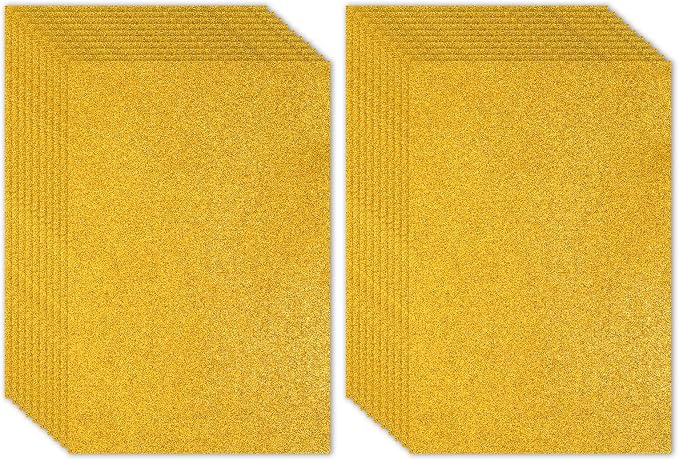PATIKIL Gold Shiny EVA Glitter Foam Sheet 16x12 Inch 2mm Thick