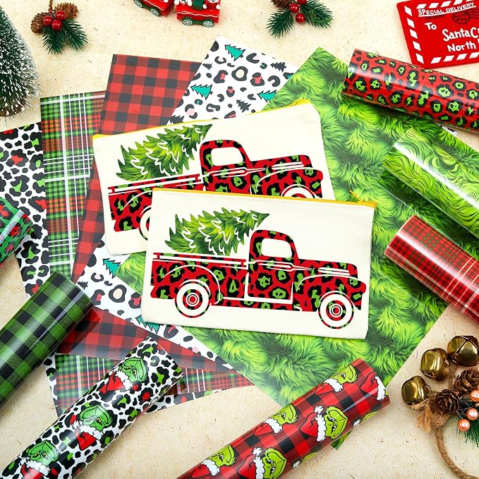 HTVSTD Christmas HTV Heat Transfer Vinyl 18 Sheets 12×10in Iron on Vinyl |