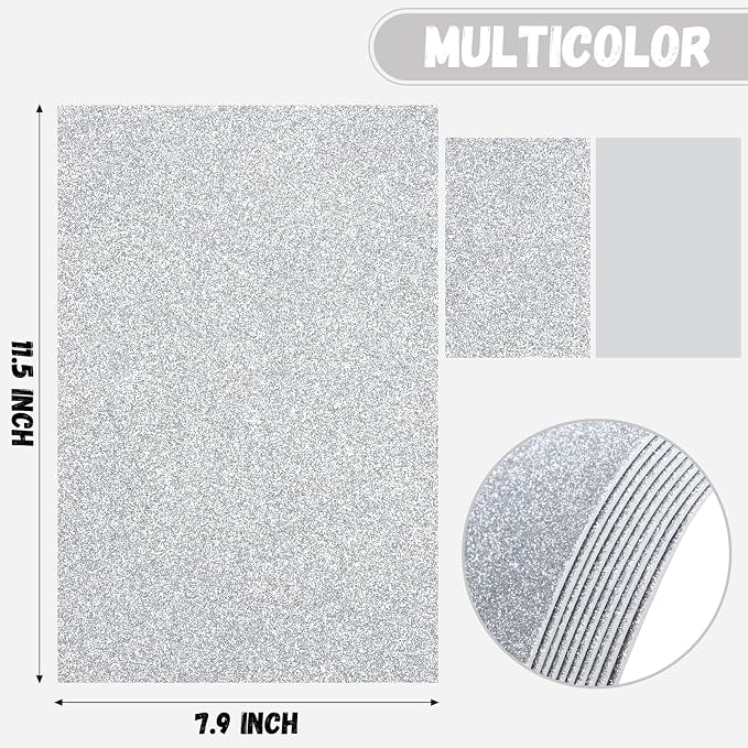 10 Pack Glitter Foam Sheets Craft 8 x 12 inch | Sparkles Foam Paper