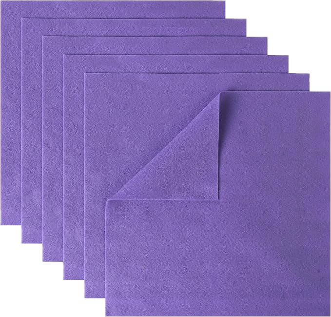 HaoFeiJH 6 Pcs Soft Purple Felt Fabric Sheets