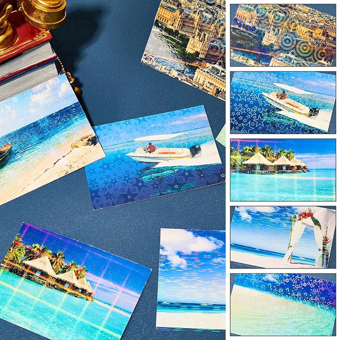 Clabby 36 Sheets Holographic Sticker Paper A4 Vinyl Holographic Laminate Sheets