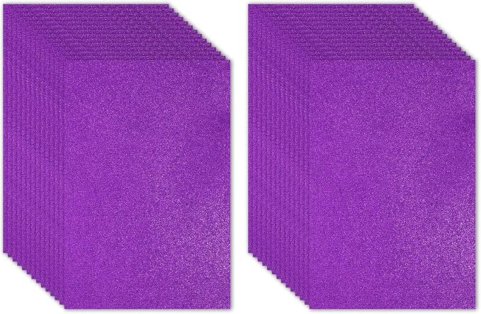 PATIKIL 30Sheets Light Purple EVA Glitter Foam Sheet 11.8 x 7.9 Inch 2mm Thick