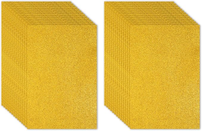 PATIKIL 30Sheets Yellow EVA Glitter Foam Sheet 11.8 x 7.9 Inch 2mm Thick
