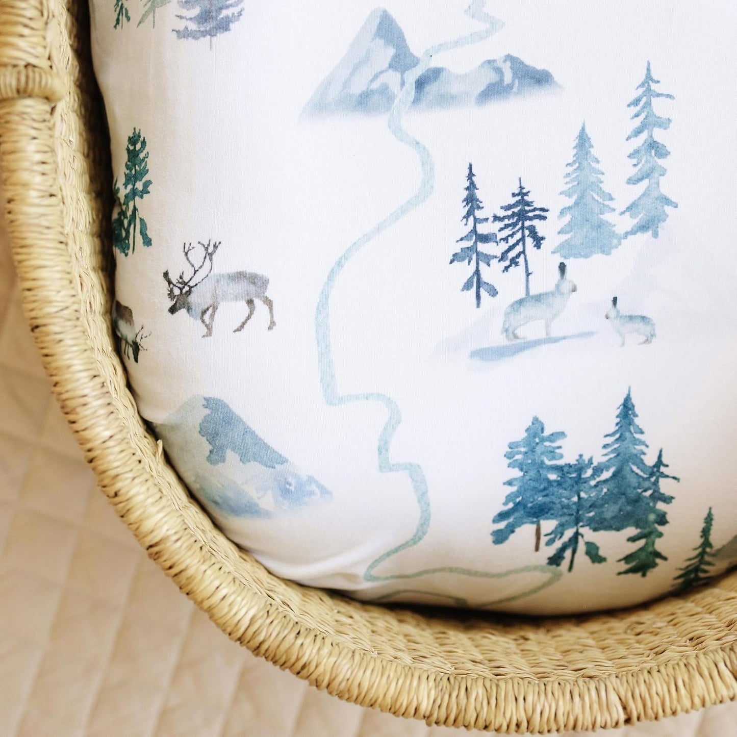 Baby Bassinet Sheets for Boy, Girl (Arctic Journey) 2-Pack - Fitted Bedside Bassinet Sheets - Buttery Soft Cotton Blend for Standard Mattress Pad - Compatible with Halo BassiNest