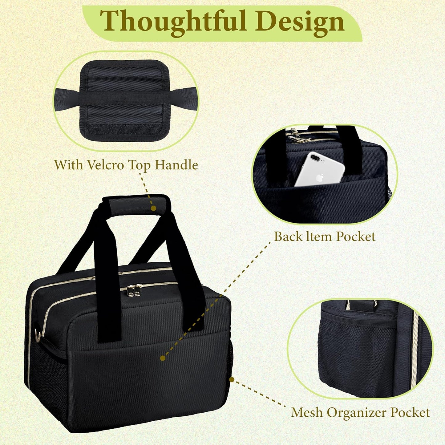 Breastmilk Cooler Bag with Ice Pack, Wearable Breast Pump Storage Bag, Insulated Bottle Travel Bag Compatible with Momcozy/Elvie/Willow, Fits Baby Bottles up to 9 Ounce with Shoulder Strap Black Mini