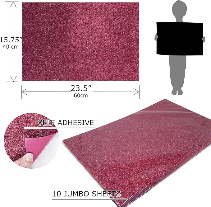 allgala Jumbo Self-Adhesive Glitter EVA Foam Sheets Paper Sheets