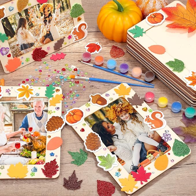 Fovths 24 Packs Fall Picture Frame Painting Craft Kit
