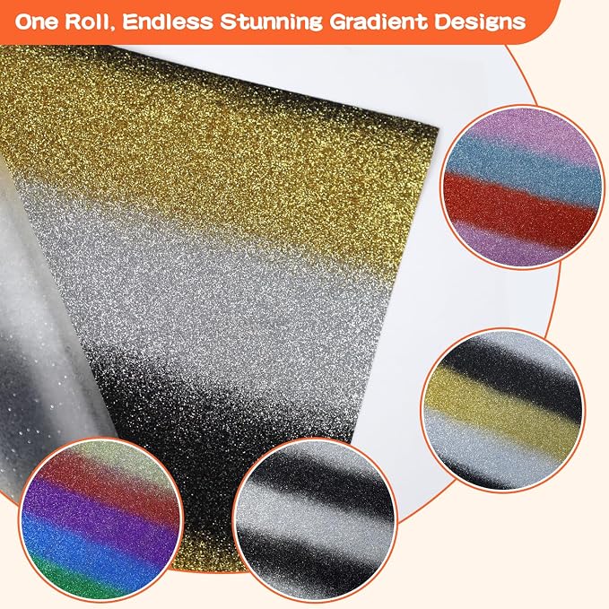 guangyintong Rainbow Glitter Heat Transfer Vinyl Rolls