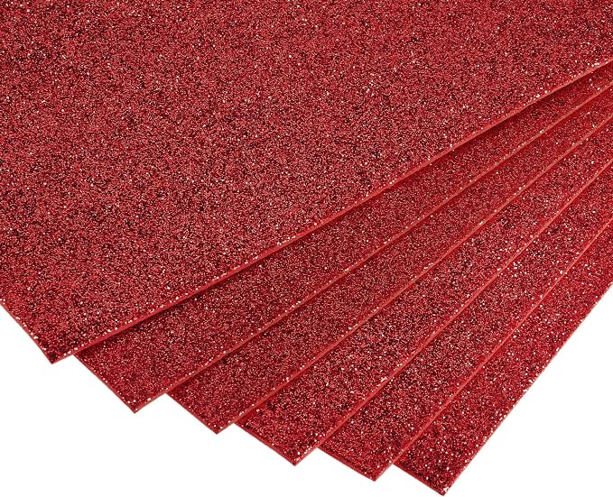 uxcell Red Shiny EVA Foam Sheets 11 x 8 Inch 2mm Thick