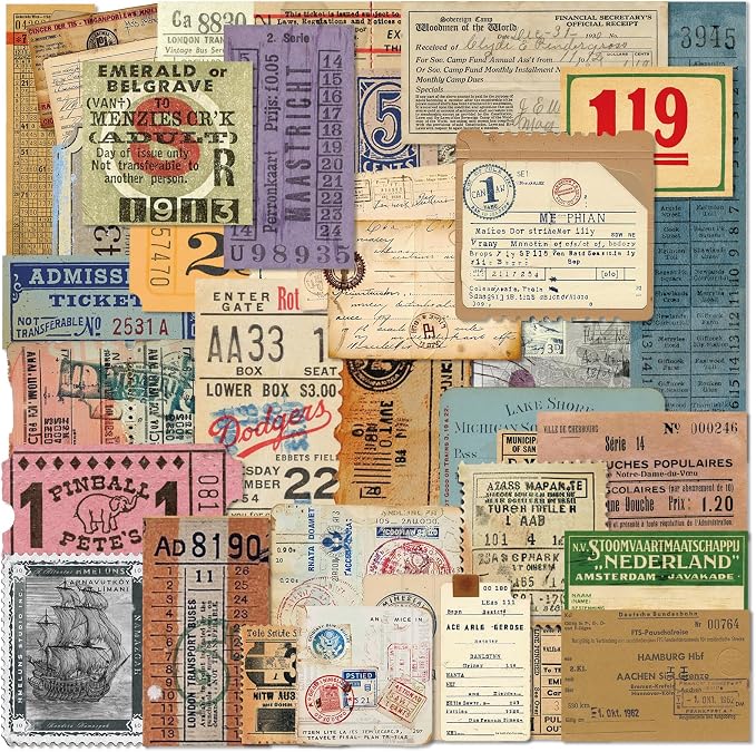 PRSTINCOL 100Pcs Vintage Sticker Pack