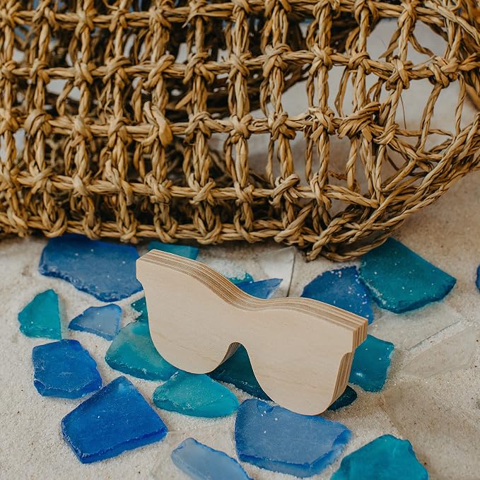 Chunky Sunglasses Cutout 4-inch, 1/2 inch Thick, Unfinished Wood Crafts