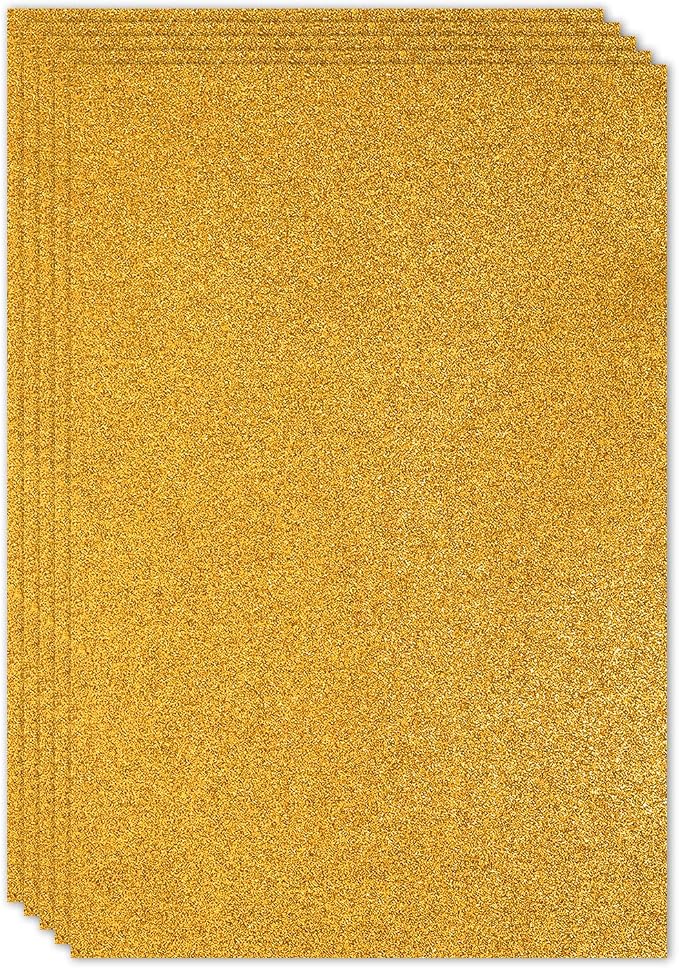 PATIKIL Golden Shiny EVA Glitter Foam Sheet 11.8 x 7.9 Inch 2mm Thick