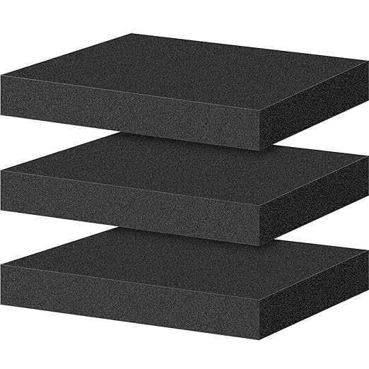 ToLanbbt Polyurethane Foam Sheets, 3P 18 x 12 x 2 Inch Cuttable Tool Box Case