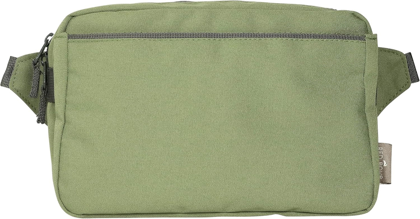 Red Rovr Everyday Joey Belt Bag | Organization & Zipper pockets |Adjustable Strap for All Ages (Moss)