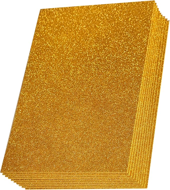 SALEMAR Gold Sticky Glitter Foam Sheets