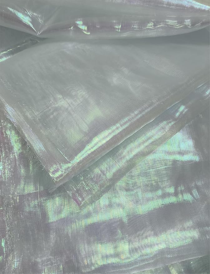 Aqua Blue Iridescent Organza Fabric