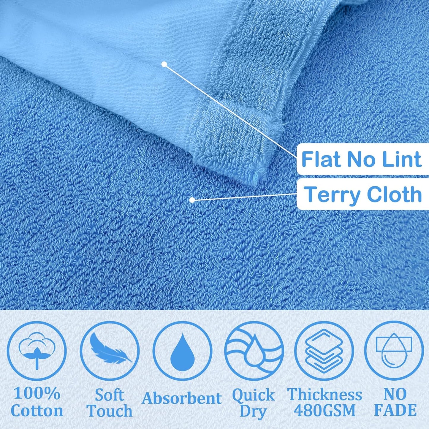 VOOVA & MOVAS Baby Hooded Bath Towel with Bear Ear,0-3Years | Ultra-Absorbent & Skin-Friendly Soft 100% Cotton for Newborns, Infants – Pool, Beach, Bath Time | Perfect, Blue