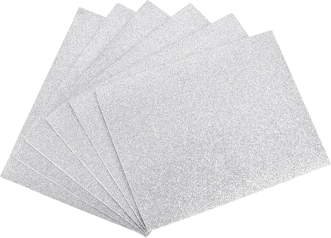 uxcell Silver Tone Shiny EVA Foam Sheets 11 x 8 Inch 2mm Thick