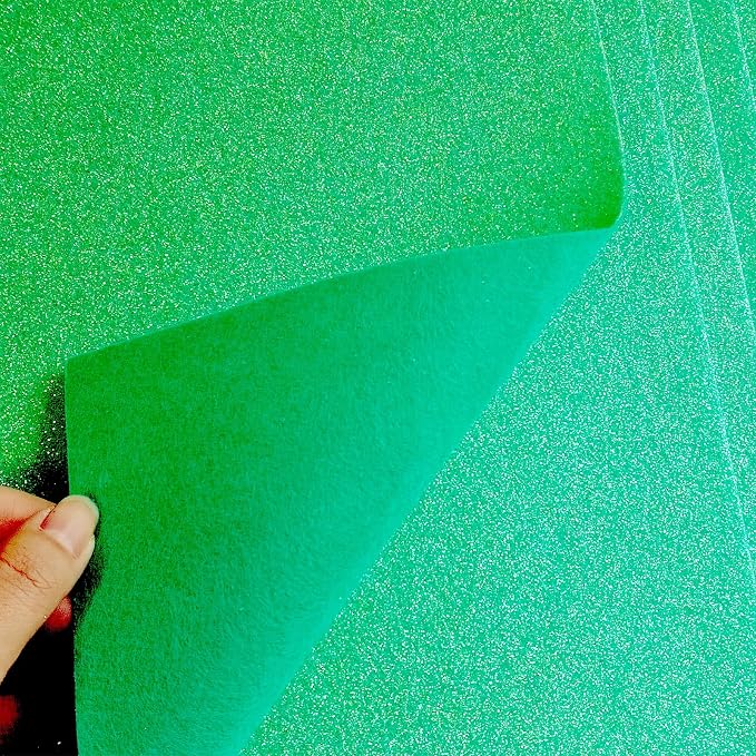 Jtnohx Glitter Felt Fabric, 8 x12 inches Felt Square