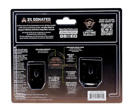 Spec Ops Tools Tape Measure for Measuring & Layout, 1 1/8" Double-Sided Blade