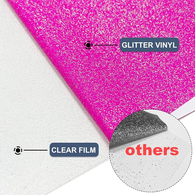 Hot Pink Glitter Heat Transfer Vinyl 12" x 8 ft HTV