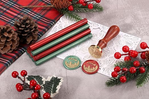 Yoption Wax Seal Kit, Santa Claus and Elk Wax Seal Stamp, Wine Packages
