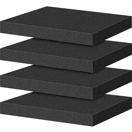 ToLanbbt Polyurethane Foam Sheets, 4P 16 x 12 x 1.6 Inch Cuttable Tool Box Case