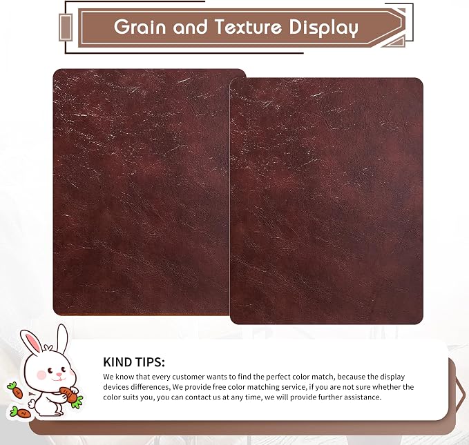 KING MOUNTAIN Leather Repair Patch, 2 Packs 9 x 11 Inches self Adhesive Leather