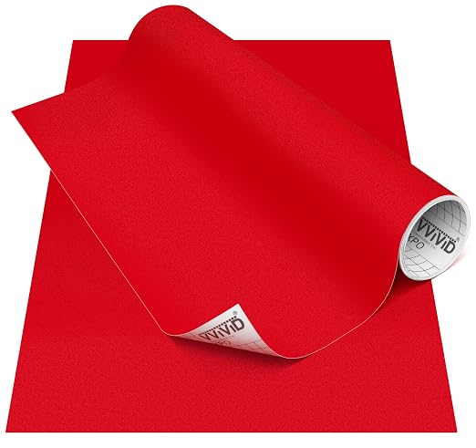 VViViD DECO65 Suede Red Permanent Adhesive Craft Vinyl