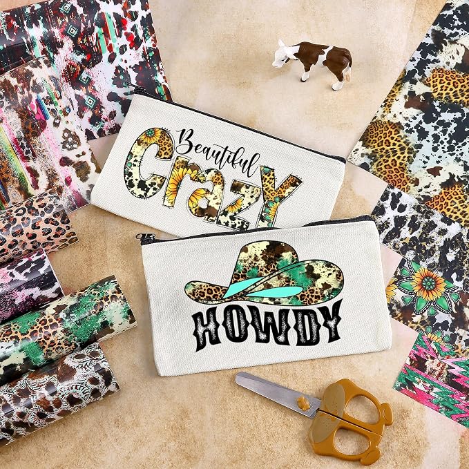 HTVSTD Cowhide HTV Heat Transfer Vinyl 10 Sheets 12×10in Iron on Vinyl | Serape