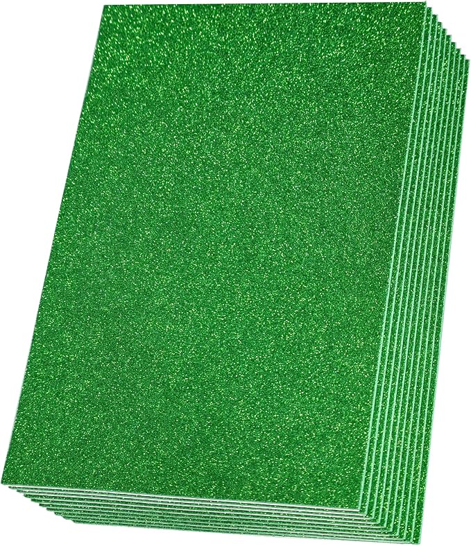SALEMAR Green Sticky Glitter Foam Sheets