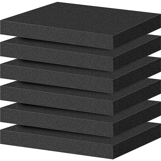 ToLanbbt Polyurethane Foam Sheets, 6P 16 x 12 x 1.6 Inch Cuttable Tool Box Case