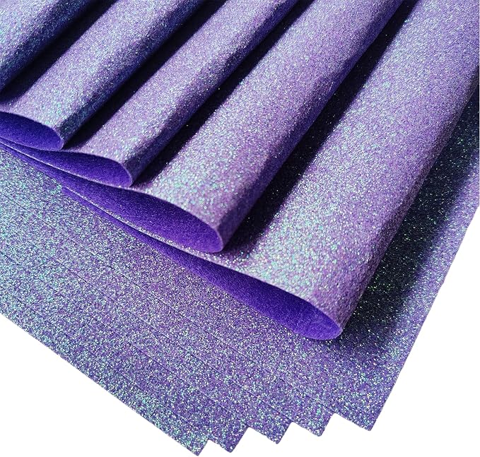 Jtnohx Glitter Felt Fabric, 8 x12 inches Felt Square Glitter