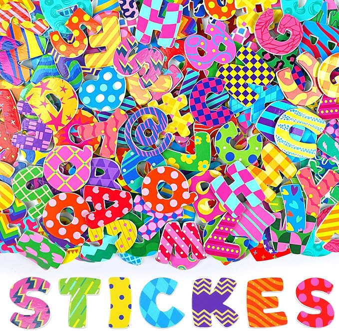 640 PCS Foam Letter Stickers for Kids Crafts, 3D Puffy Colorful Alphabet ABC