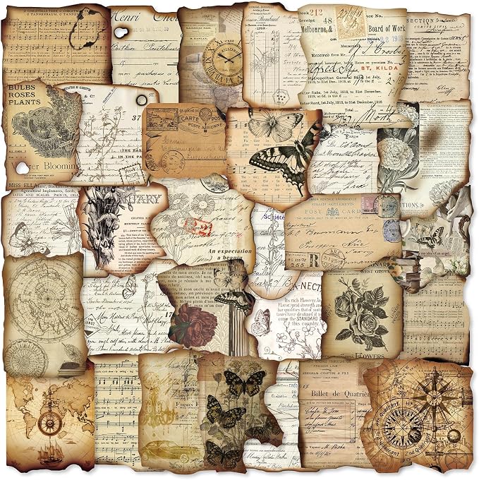PRSTINCOL Vintage Journaling Stickers, Scrapbook Supplies