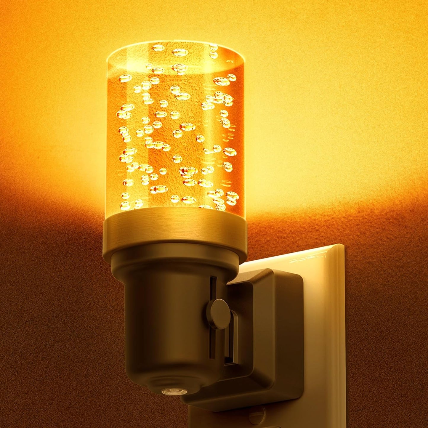 DORESshop LED Night Lights Plug into Wall, Modern Decorative Design Nightlights Plug in, Adjustable Brightness, Dimmable Night Light, Perfect for Adults' Bedroom, Hallway, Bathroom, Amber, 1 Count