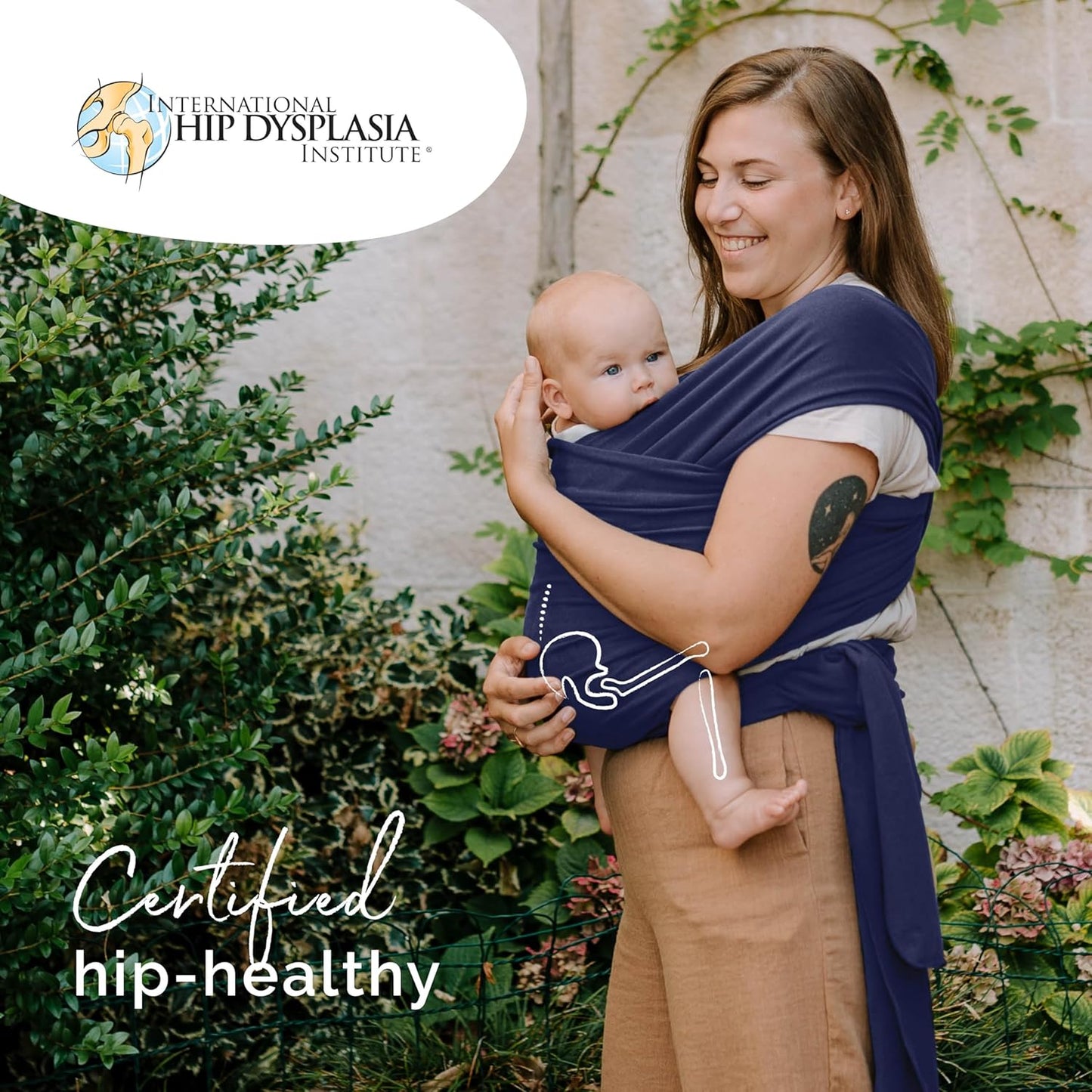 Boba Baby Wrap Carrier – Original Baby Sling Carrier for Newborns (7–35 lbs), Soft, Secure, Hands-Free & Ergonomic, Ideal for Comfortable Bonding, New Parents (Navy Blue)