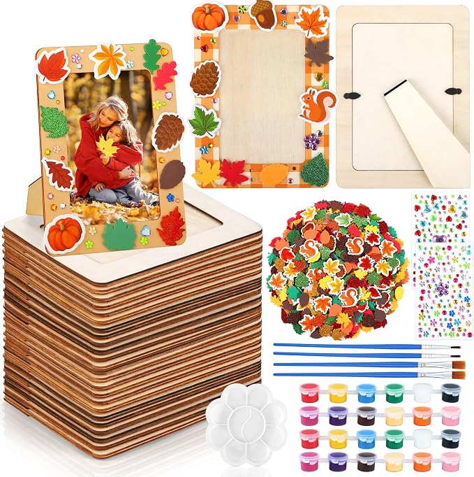 Fovths 24 Packs Fall Picture Frame Painting Craft Kit