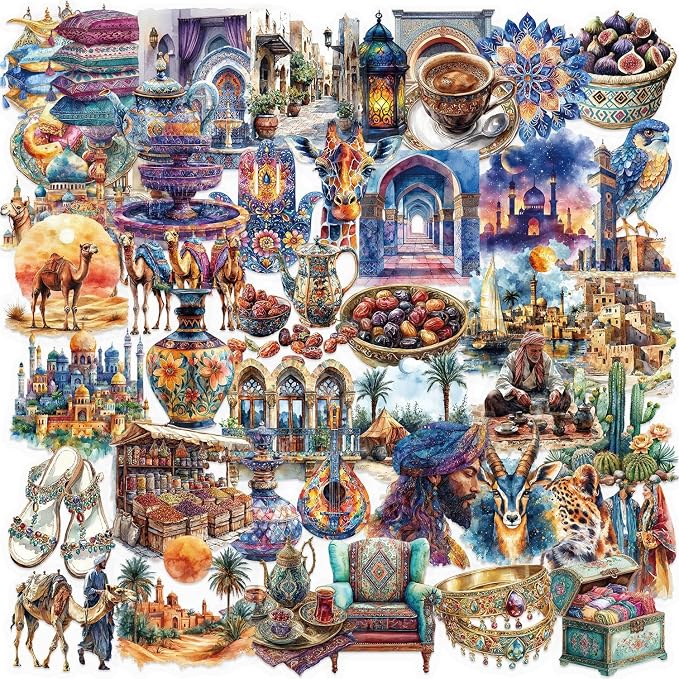 50 PCS PET Middle Eastern Style Stickers