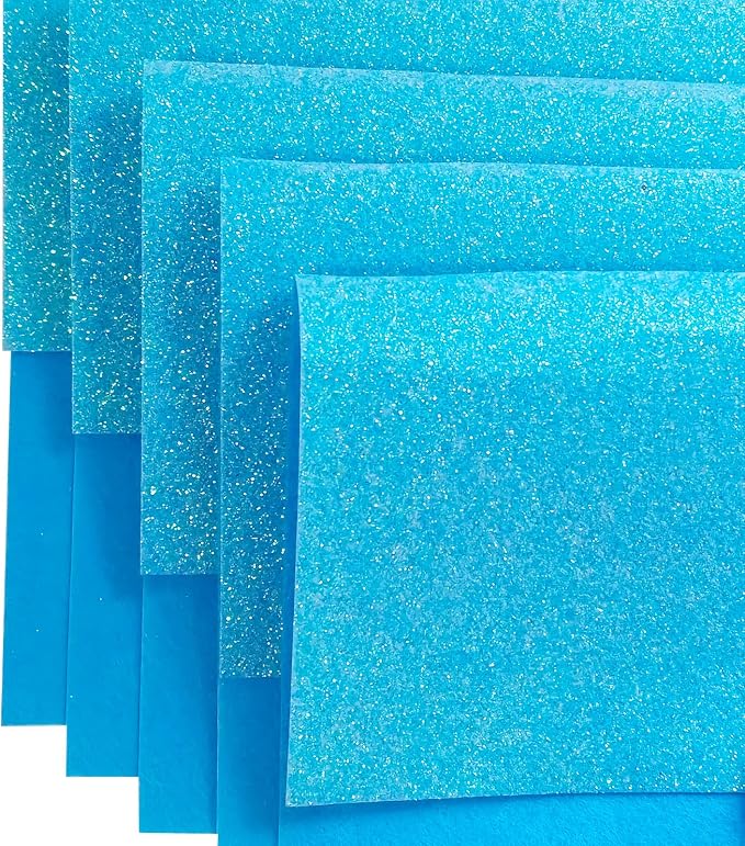 Jtnohx Glitter Felt Fabric, 8 x12 inches Felt Square Glitter
