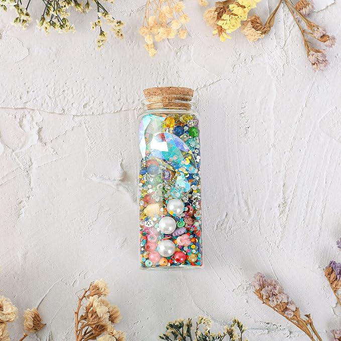 3PC100ML Empty Glass Jars with Cork Stoppers