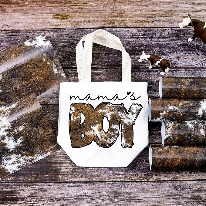 Tintnut Brown Cowhide Heat Transfer Vinyl, easy cut & weed, stretch washable