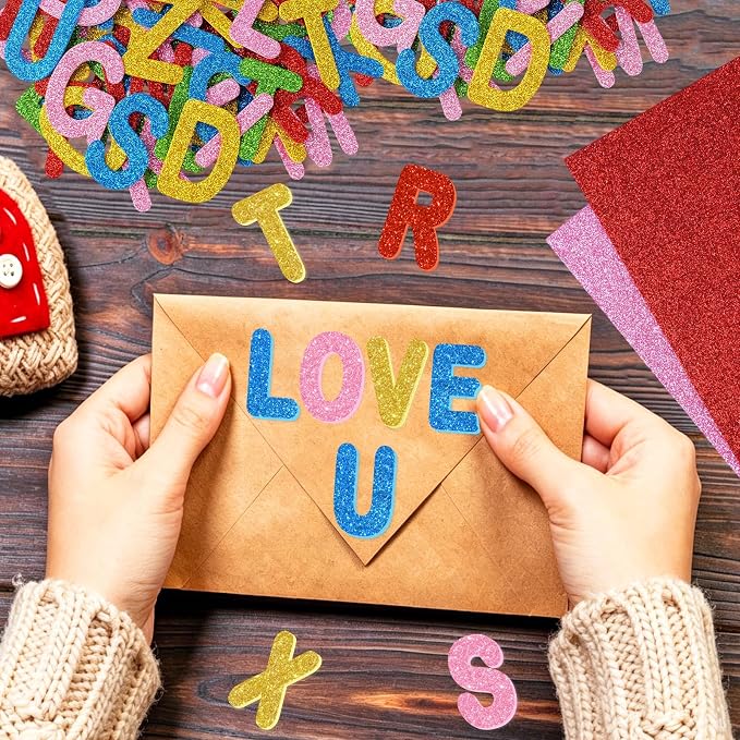 2 Inch Large Foam Letter Stickers Glitter Big Font