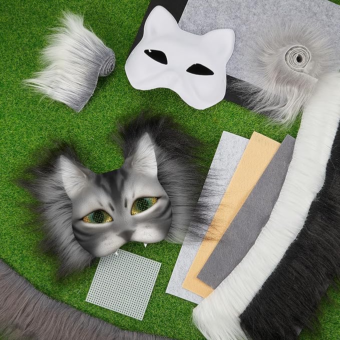 Seenelling DIY Therian Mask Kit Blank Cat Mask