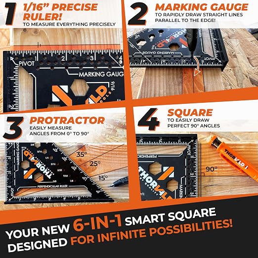 THORVALD 6-in-1 Carpenter Square 7 inch
