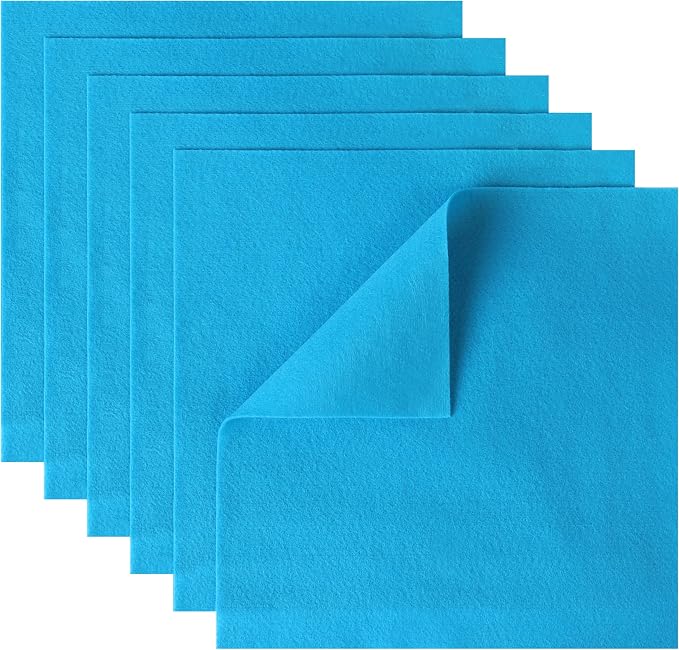 HaoFeiJH 6 Pcs Soft Blue Felt Fabric Sheets