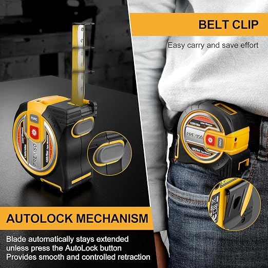 PREXISO 2-in-1 Laser Tape Measure