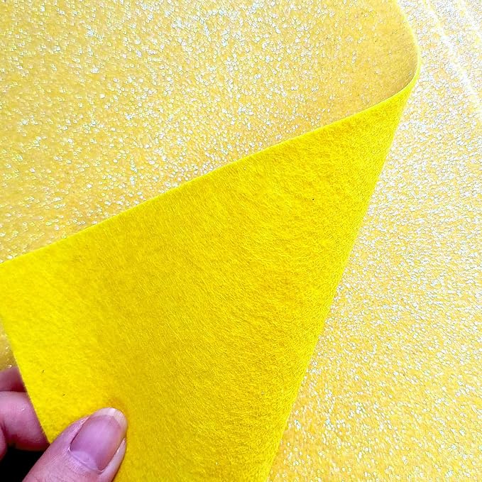 Jtnohx Glitter Felt Fabric, 8 x12 inches Felt Square Glitter