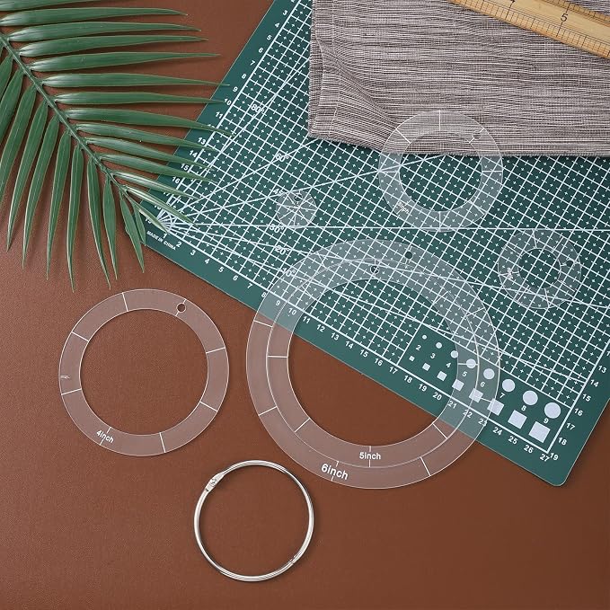6 PCS Clear Acrylic Circle Template Set 1/2/3/4/5/6 Inch Quilting Templates