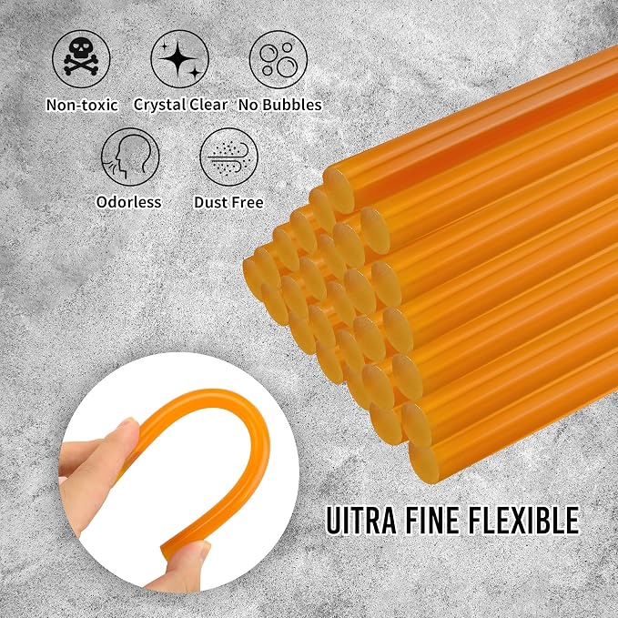 32 Pcs Dent Repair Glue Sticks, 0.43” Dia x 8” Long Yellow Hot Glue Sticks